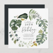 Party zum 30. Jubiläum: Wasserfarbenfolien Save The Date (Vorne/Hinten)