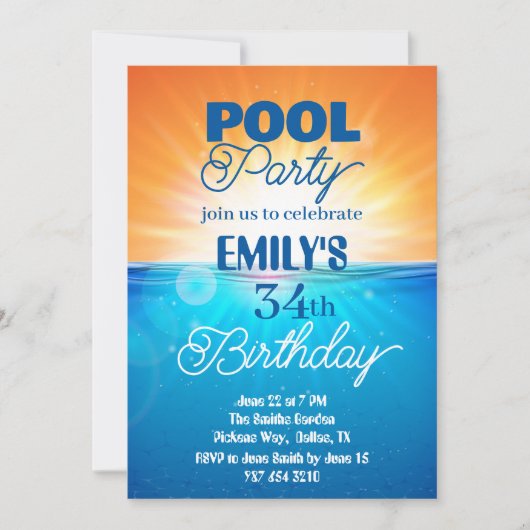 Party zum 34. Geburtstag Einladung (Vorderseite)