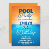 Party zum 34. Geburtstag Einladung (Vorne/Hinten)