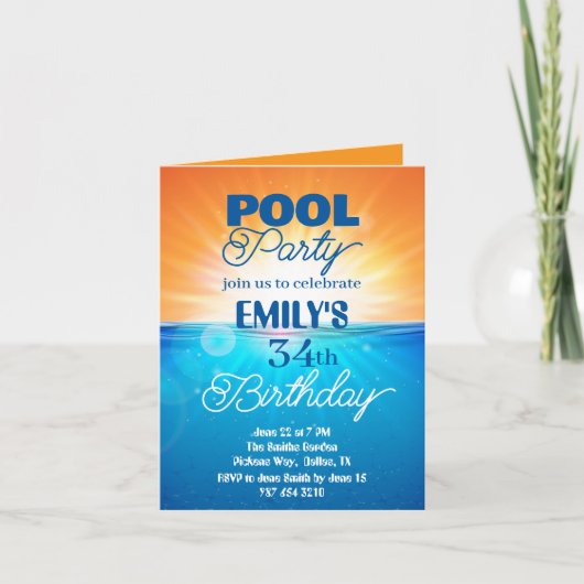 Party zum 34. Geburtstag Einladung (Vorderseite)