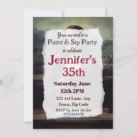 Party zum 35. Mal Einladung (Vorderseite)