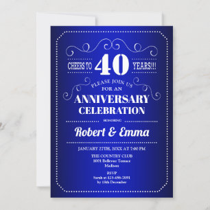 Party zum 40. Hochzeitstag - Sapphire Blue Einladung
