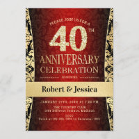 Party zum 40. Jahrestag - Ruby Red Gold Black