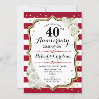 Party zum 40. Jahrestag - Ruby Red Gold White
