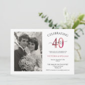 Party zum 40-jährigen Foto Einladung (Stehend Vorderseite)