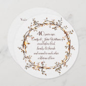 Party zum 40. Jubiläum Glühender Berry Kranz Einladung (Vorne/Hinten)