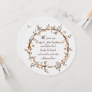 Party zum 40. Jubiläum Glühender Berry Kranz Einladung