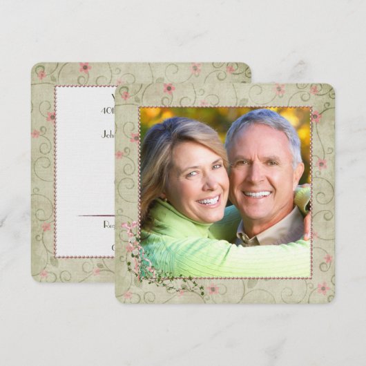 Party zum 40. Jubiläum mit Foto Einladung (Vorne/Hinten)