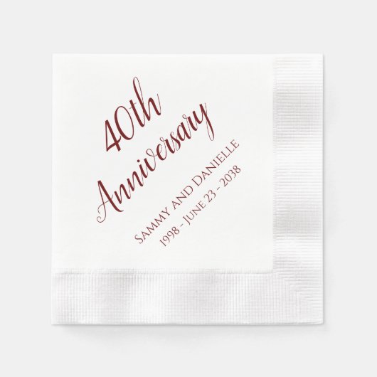 Party zum 40. Jubiläum Personalisiert Napkins Serviette (Vorderseite)