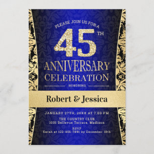 Party zum 45. Jubiläum - Blue Gold Einladung
