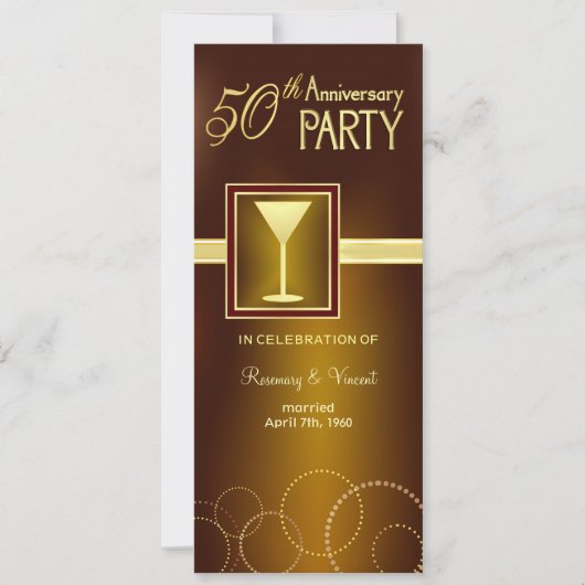 Party zum 50. Geburtstag der Hochzeit - Goldmonogr Einladung (Vorderseite)