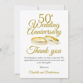 Party zum 50. Hochzeitstag Dankeskarte