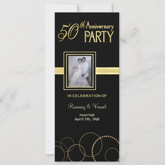 Party zum 50. Hochzeitstag - Foto optional Einladung (Vorderseite)