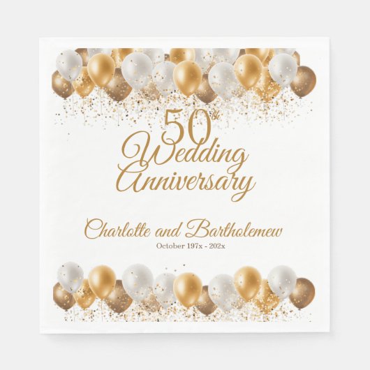 Party zum 50. Hochzeitstag Serviette (Vorderseite)