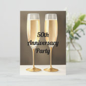 Party zum 50. Jahrestag Einladung (Stehend Vorderseite)