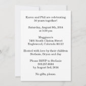 Party zum 50. Jahrestag Einladung (Rückseite)