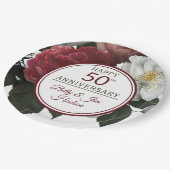 Party zum 50. Jahrestag mit Namen Pappteller (Schrägansicht)