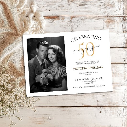 Party zum 50-jährigen Foto Einladung