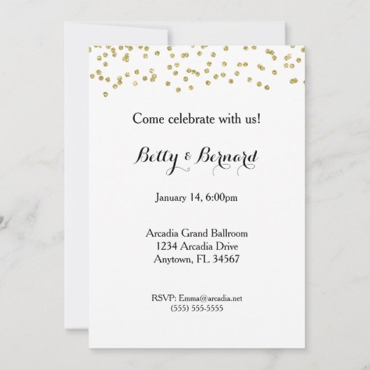 Party zum 50-jährigen Jubiläum Einladung (Rückseite)