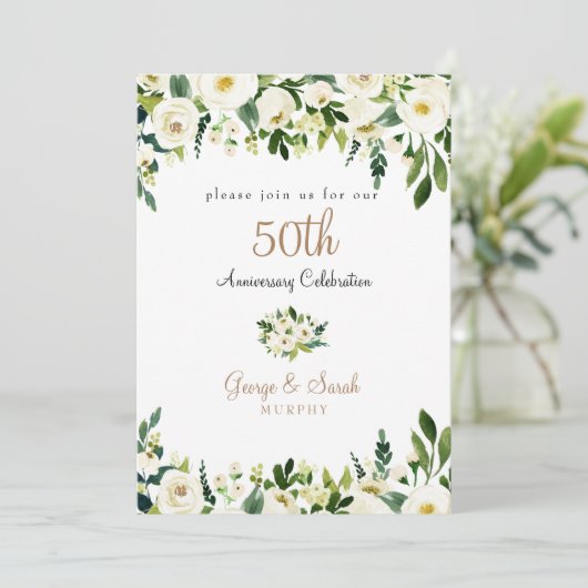 Party zum 50. Jubiläum Einladung (Stehend Vorderseite)