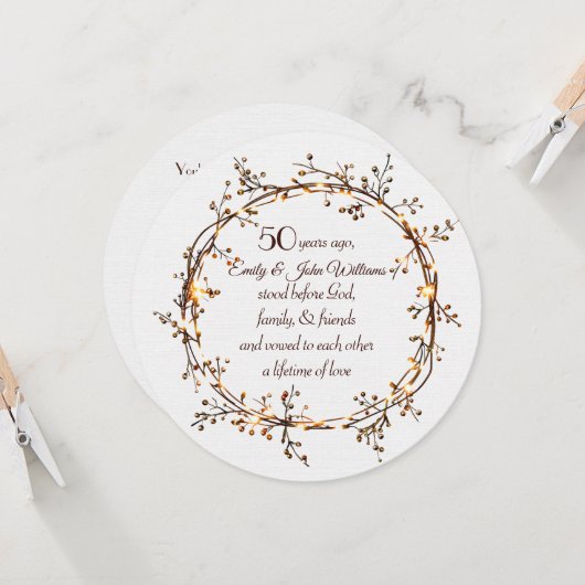 Party zum 50. Jubiläum Glühender Berry Kranz Einladung (Vorderseite/Rückseite Beispiel)