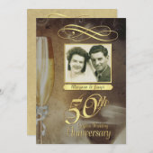 Party zum 50. Jubiläum Vintage Foto Einladungen (Vorne/Hinten)