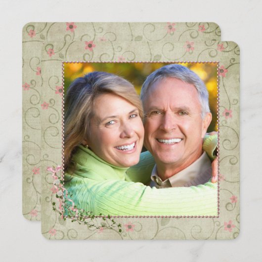 Party zum 55. Jahrestag mit Foto Einladung (Vorne/Hinten)