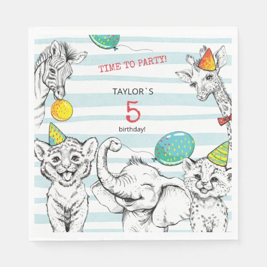 Party zum 5. Jahrestag Serviette (Vorderseite)