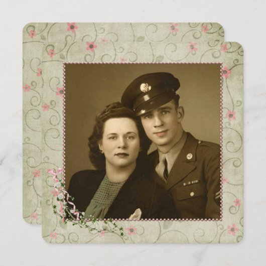 Party zum 60. Jubiläum mit Foto I Einladung (Vorne/Hinten)