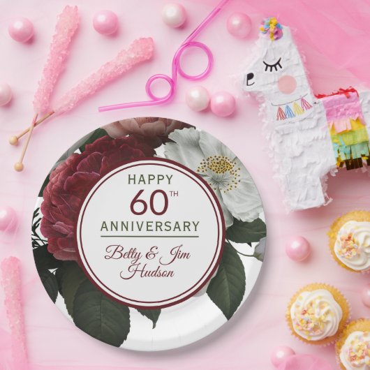 Party zum 60. Jubiläum - Papierplatte Pappteller (Party)