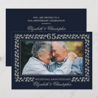 Party zum 65. Hochzeitstag | Benutzerdefiniertes F Einladung