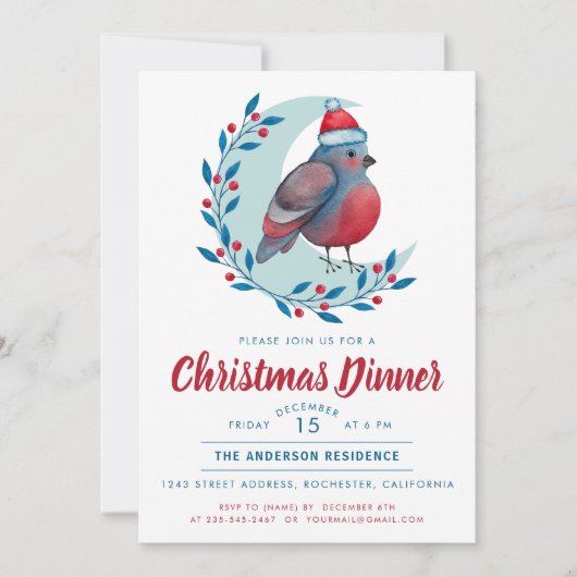 Party zum Abendessen am Mond Einladung (Vorderseite)