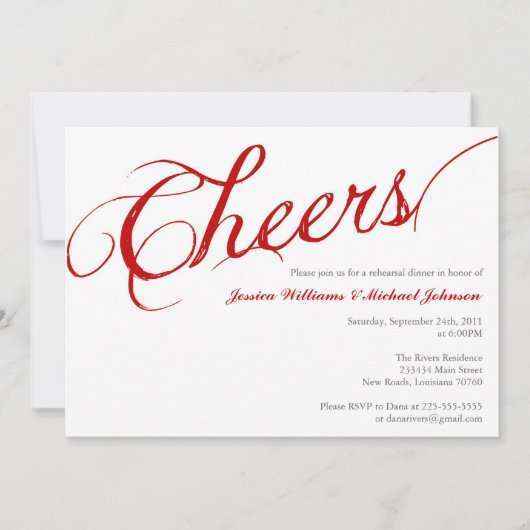 Party zum Abendessen Einladung (Vorderseite)