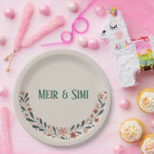 Party zum Abendessen mit grüner Blume Papierplatte Pappteller (Party)