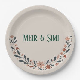 Party zum Abendessen mit grüner Blume Papierplatte Pappteller