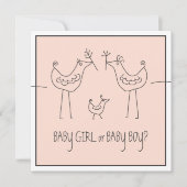 Party zum Aufspüren des Geschlechts bei Funky Bird Einladung (Vorderseite)