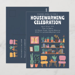 Party zum Aufwärmen des Wohnraums Einladen von Nie Postkarte