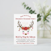 Party zum Austausch von niedlichen Rentieren Postkarte (Stehend Vorderseite)