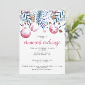 Party zum Austausch von Weihnachtsrosa und Blauen Einladung (Stehend Vorderseite)