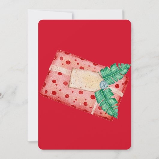 Party zum Austauschen von Geschenken mit roten und Einladung (Rückseite)