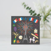 Party zum Bastille Day - Einladung (Stehend Vorderseite)