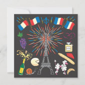 Party zum Bastille Day - Einladung (Vorderseite)