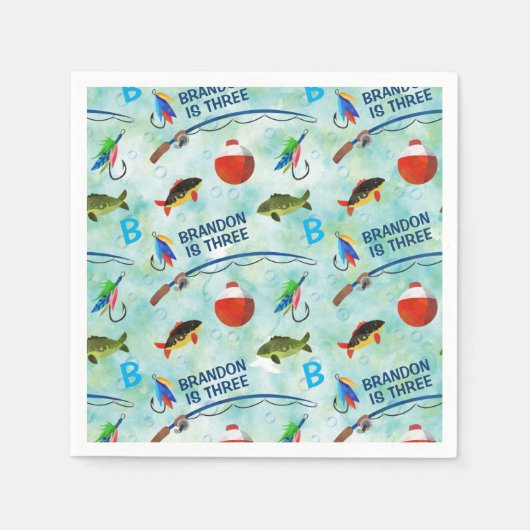 Party zum dritten Mal zum Thema Fischfang Serviette (Vorderseite)