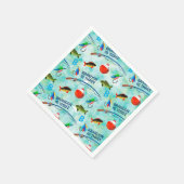 Party zum dritten Mal zum Thema Fischfang Serviette (Ecke)