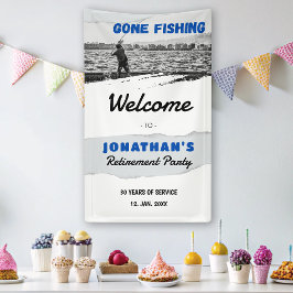 Party zum Einfachen Gone Fishing Ruhestand Willkom Banner