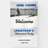 Party zum Einfachen Gone Fishing Ruhestand Willkom Banner (Vertikal)