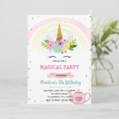 Party zum Einhorn Einladung (Stehend Vorderseite)