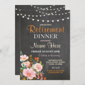 Party zum Frauenruhestand Rosa Einladung (Vorne/Hinten)