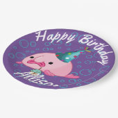 Party zum Geburtstag Blobfish lila Pappteller (Schrägansicht)