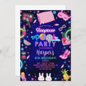 Party zum Geburtstag der Girl-Sleepover-Schwimmbec Einladung (Vorne/Hinten)